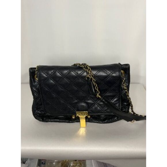Black Italian Leather Marc Jacobs quilted leather vintage women's purse - Picture 1 of 8